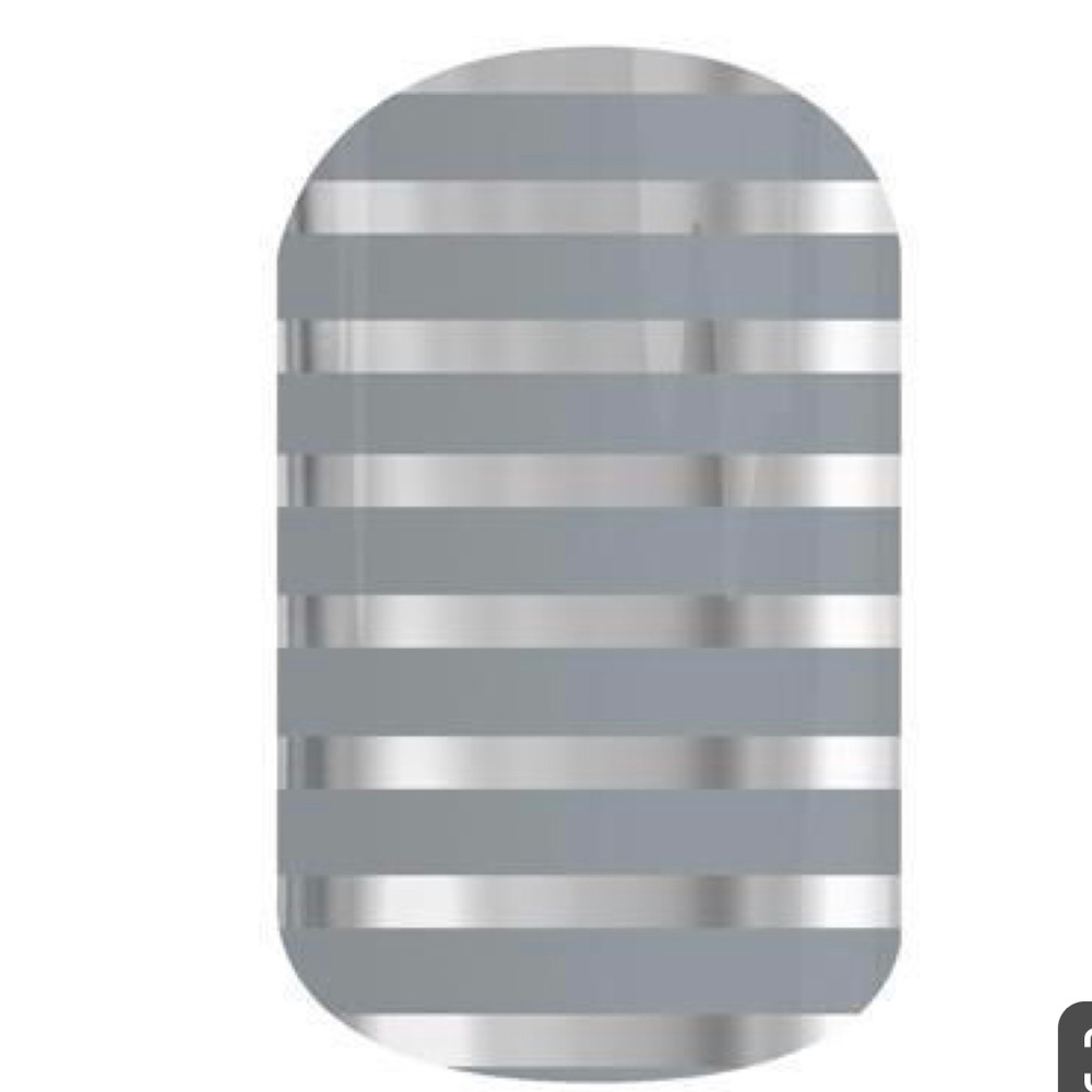 Full Sheet Gray and Silver Stripped Nail Wrap